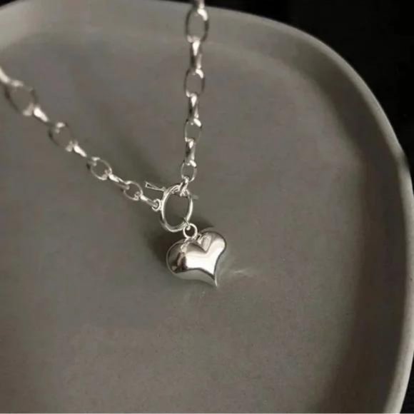“18” 925 STERLING SILVER LOVE HEART NECKLACE, NICE NECKLACE, CUTE NECKLACE - Picture 4 of 5
